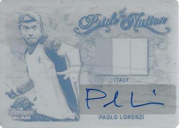 2018 Leaf Grand Slam - Pride of the Nation Autographs - Printing Plates Black #PN-PL1 Paolo Lorenzi Front