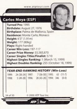 2000 ATP Tour Player #34 Carlos Moya Back