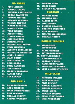 1997 Intrepid Bring it On ATP Tour #100 Checklist Front