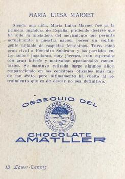 1930 Amatller Chocolates #13 Maria Luisa Marnet Back
