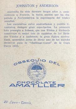 1930 Amatller Chocolates #23 James Anderson / William Johnston Back