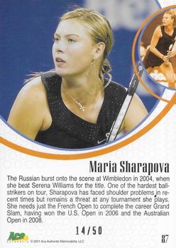 2011 Ace Authentic EX - Base Autographs #87 Maria Sharapova Back