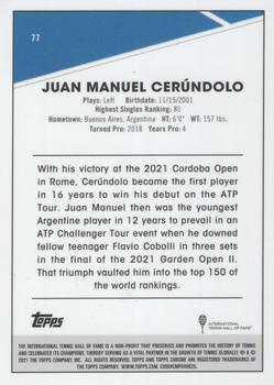 2021 Topps Chrome #77 Juan Manuel Cerúndolo Back