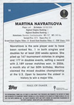 2021 Topps Chrome #98 Martina Navratilova Back