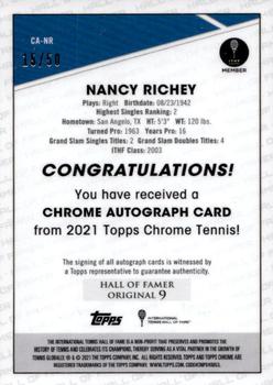 2021 Topps Chrome - Chrome Autographs #CA-NR Nancy Richey Back