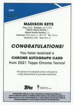 2021 Topps Chrome - Chrome Autographs Orange #CA-MK Madison Keys Back
