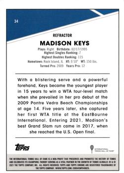 2021 Topps Chrome - Refractor #34 Madison Keys Back