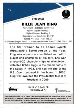 2021 Topps Chrome - Refractor #35 Billie Jean King Back