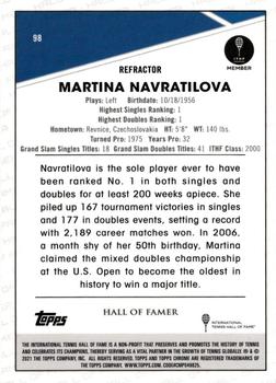2021 Topps Chrome - Refractor #98 Martina Navratilova Back