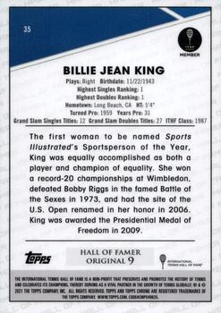 2021 Topps Chrome - B&W Mini-Diamond #35 Billie Jean King Back
