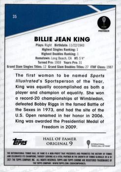 2021 Topps Chrome - Clay Court #35 Billie Jean King Back