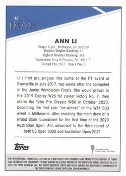 2021 Topps Chrome - Mini Diamond #40 Ann Li Back