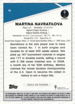 2021 Topps Chrome Sapphire #98 Martina Navratilova Back