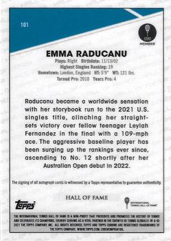 2021 Topps Chrome Sapphire - Autographs #101 Emma Raducanu Back