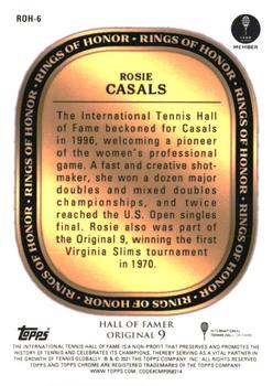 2021 Topps Chrome Sapphire - Rings of Honor #ROH-6 Rosie Casals Back