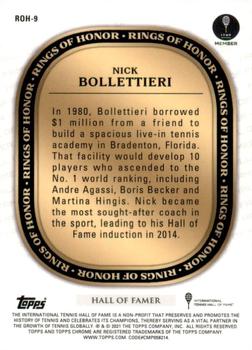 2021 Topps Chrome Sapphire - Rings of Honor #ROH-9 Nick Bollettieri Back