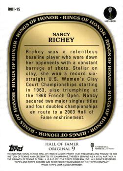 2021 Topps Chrome Sapphire - Rings of Honor #ROH-15 Nancy Richey Back
