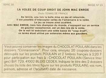 1984 Chocolat Poulain Serie 38 : Connaissance du Tennis #23 John McEnroe Back