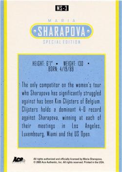 2005 Ace Authentic Sharapova SE #MS-3 Maria Sharapova Back