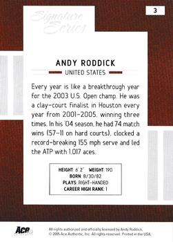 2005 Ace Authentic Signature Series #3 Andy Roddick Back