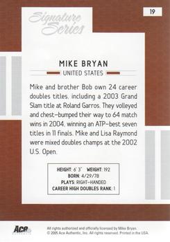 2005 Ace Authentic Signature Series #19 Mike Bryan Back