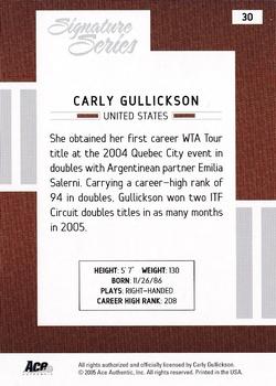 2005 Ace Authentic Signature Series #30 Carly Gullickson Back