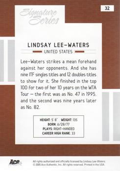 2005 Ace Authentic Signature Series #32 Lindsay Lee-Waters Back