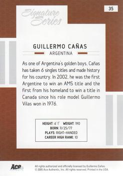 2005 Ace Authentic Signature Series #35 Guillermo Canas Back