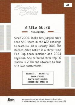 2005 Ace Authentic Signature Series #44 Gisela Dulko Back
