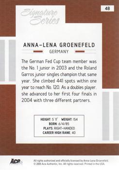 2005 Ace Authentic Signature Series #48 Anna-Lena Groenefeld Back