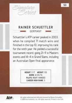 2005 Ace Authentic Signature Series #53 Rainer Schuettler Back