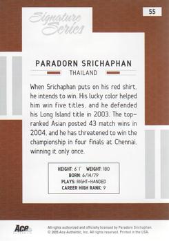 2005 Ace Authentic Signature Series #55 Paradorn Srichaphan Back