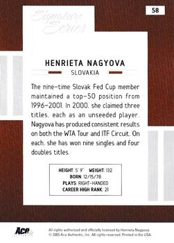 2005 Ace Authentic Signature Series #58 Henrieta Nagyova Back