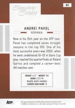 2005 Ace Authentic Signature Series #85 Andrei Pavel Back