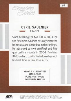 2005 Ace Authentic Signature Series #99 Cyril Saulnier Back
