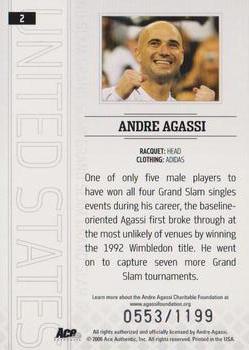 2006 Ace Authentic Grand Slam #2 Andre Agassi Back