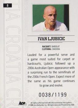2006 Ace Authentic Grand Slam #8 Ivan Ljubicic Back