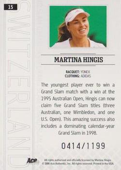 2006 Ace Authentic Grand Slam #15 Martina Hingis Back