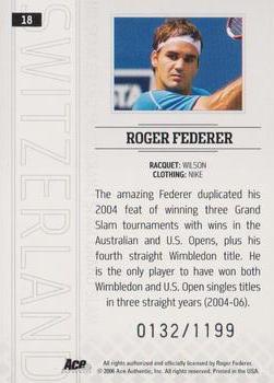 2006 Ace Authentic Grand Slam #18 Roger Federer Back