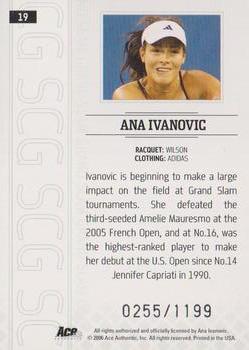 2006 Ace Authentic Grand Slam #19 Ana Ivanovic Back