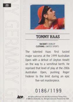 2006 Ace Authentic Grand Slam #20 Tommy Haas Back