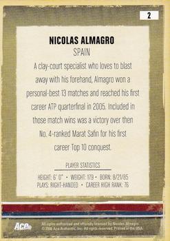 2006 Ace Authentic Heroes & Legends #2 Nicolas Almagro Back