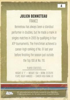 2006 Ace Authentic Heroes & Legends #4 Julien Benneteau Back