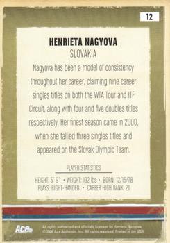 2006 Ace Authentic Heroes & Legends #12 Henrieta Nagyova Back
