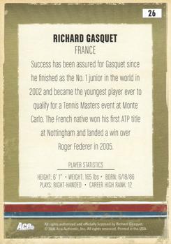 2006 Ace Authentic Heroes & Legends #26 Richard Gasquet Back