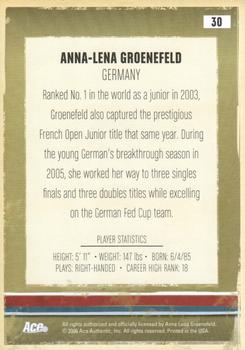 2006 Ace Authentic Heroes & Legends #30 Anna-Lena Groenefeld Back