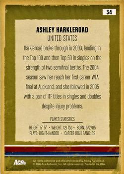 2006 Ace Authentic Heroes & Legends #34 Ashley Harkleroad Back