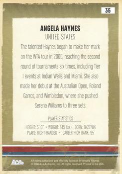 2006 Ace Authentic Heroes & Legends #35 Angela Haynes Back