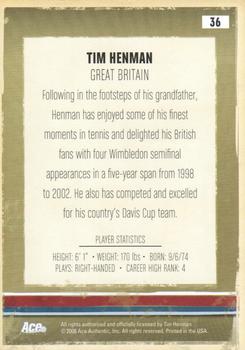 2006 Ace Authentic Heroes & Legends #36 Tim Henman Back