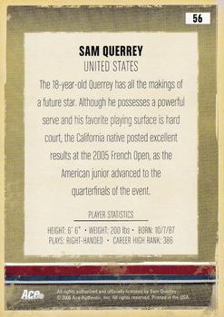 2006 Ace Authentic Heroes & Legends #56 Sam Querrey Back